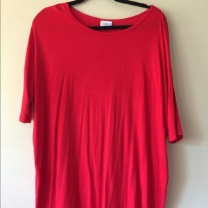 Lularoe Irma Shirt - Solid Coral/Red M